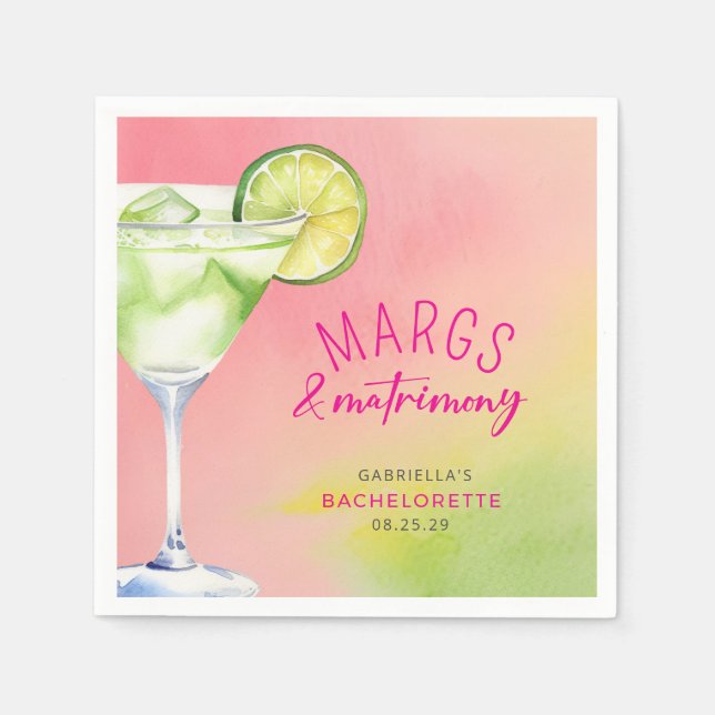 Servilleta De Papel Margs and Matrimony Bachelorette  (Anverso)