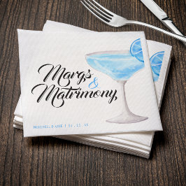 Servilleta De Papel Margs & Matrimonia Blue Margarita Bridal Shower