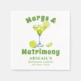 Servilleta De Papel Margs & Matrimony cóctel lime bachelorette verde