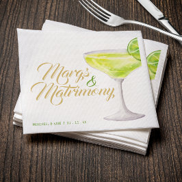 Servilleta De Papel Margs & Matrimony Green & Gold Bridal Shower