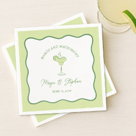 Servilleta De Papel "Margs & Matrimony" Simple Lime Margarita Wedding