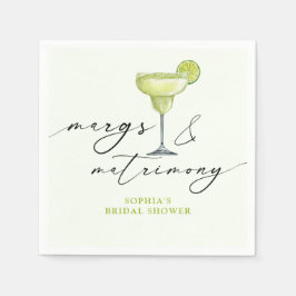 Servilleta De Papel Margs y Matrimonio Bridal Shower Lima Verde