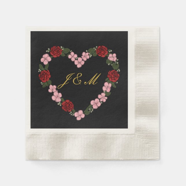 Servilleta De Papel mariage rose et noir (Anverso)