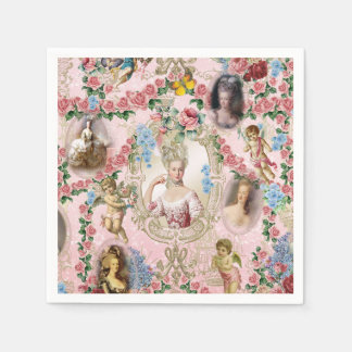 Servilleta De Papel Marie Antoinette rose of Verseilles napkin