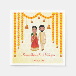 Servilleta De Papel Marigold garlands campanas con el boda Tamil Telug