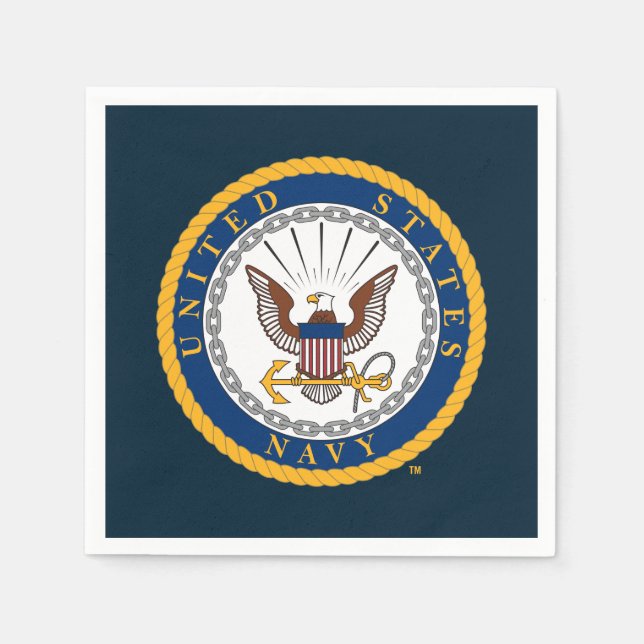Servilleta De Papel Marina de Estados Unidos | Emblema naval (Anverso)