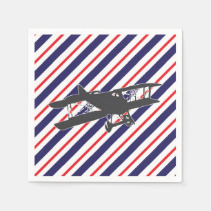 Servilleta De Papel Marina de guerra y servilletas rojas del aeroplano
