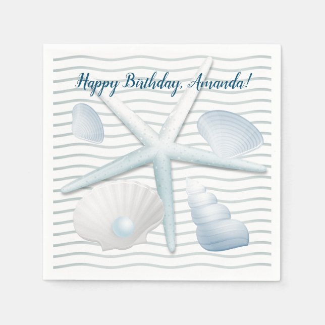 Servilleta De Papel Marinas y Perlas (Anverso)