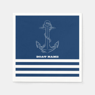 Servilleta De Papel Marinero Ancla Náutica Rayas Azules Marineras