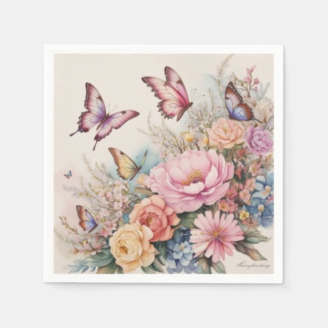 Servilleta De Papel Mariposa (Anverso)