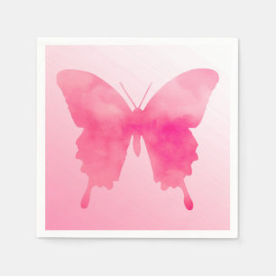 Servilleta De Papel Mariposa acuarela - Fuchsia y rosa
