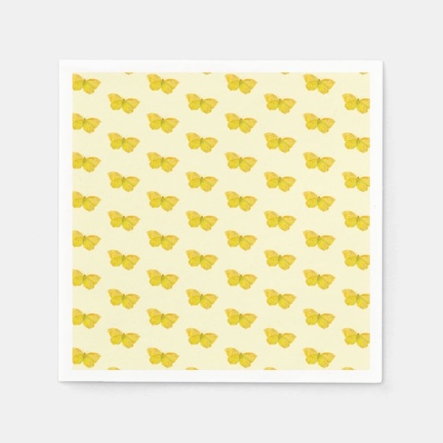 Servilleta De Papel Mariposa amarilla Frecuente Brillo volando (Anverso)