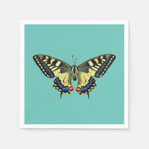 Servilleta De Papel Mariposa amarilla y negra