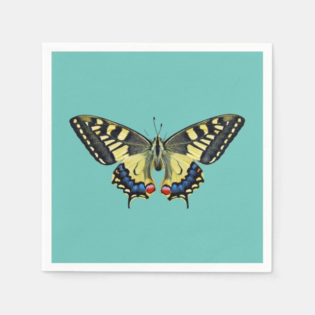 Servilleta De Papel Mariposa amarilla y negra (Anverso)