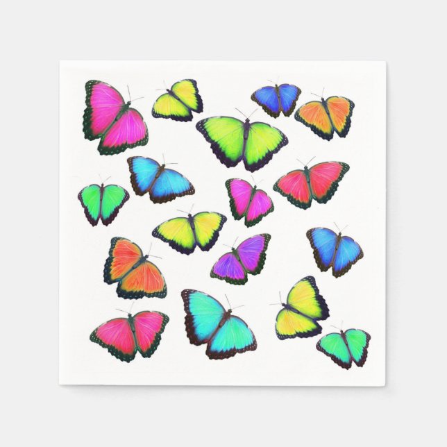 Servilleta De Papel Mariposa arcoiris (Anverso)
