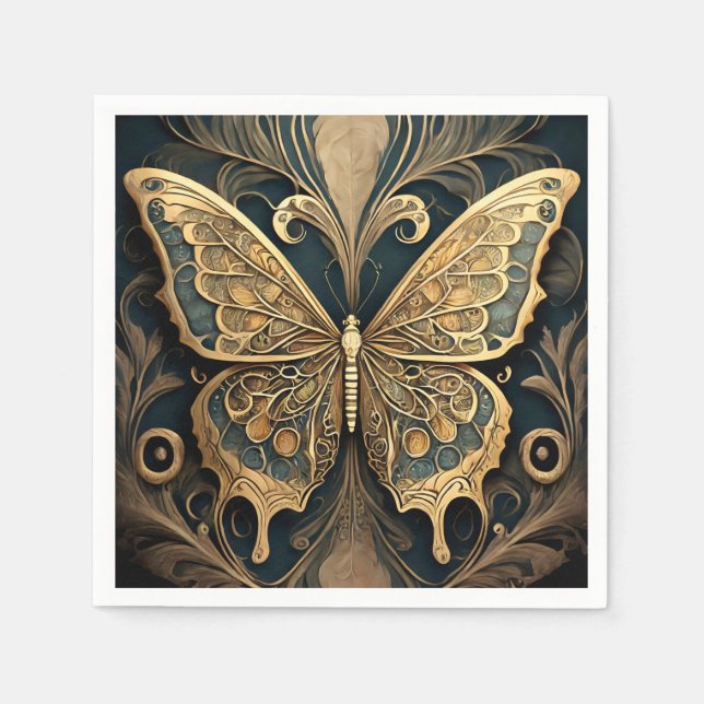 Servilleta De Papel Mariposa Art Nouveau (Anverso)