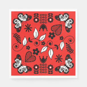 Servilleta De Papel Mariposa Arte folclórico escandinavo