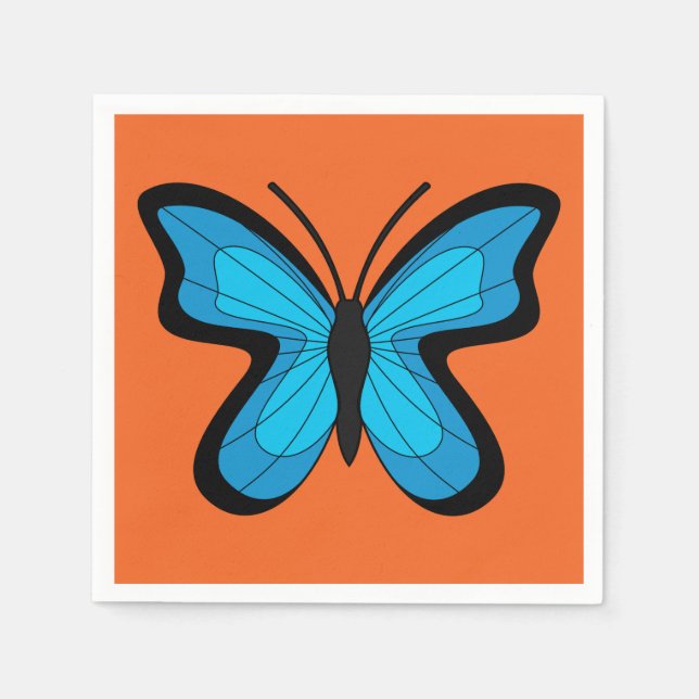 Servilleta De Papel Mariposa Azul (Anverso)
