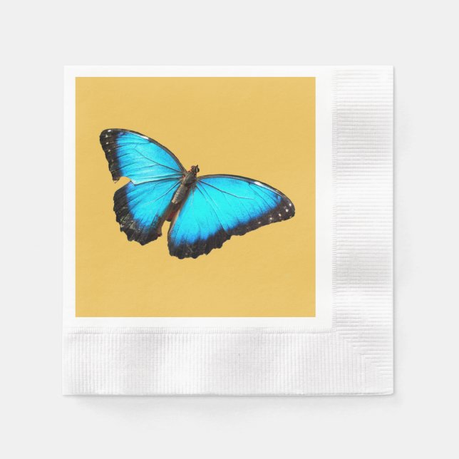 Servilleta De Papel Mariposa azul brillante (Anverso)