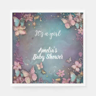 Servilleta De Papel Mariposa Baby Shower Purple