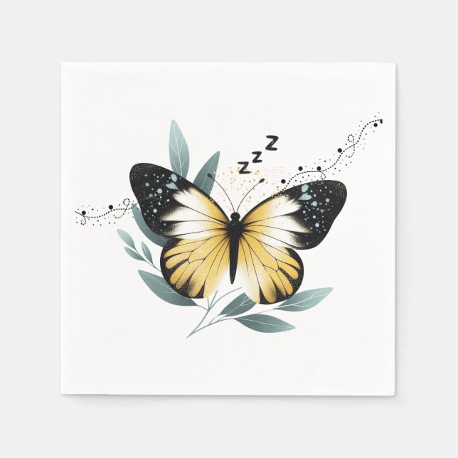 Servilleta De Papel Mariposa Caprichosa Hora de la Siesta (Anverso)
