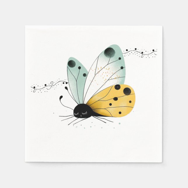 Servilleta De Papel Mariposa Caprichosa Soñolienta (Anverso)