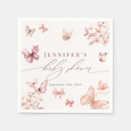 Servilleta De Papel Mariposa Coqueta |  Shower de Bebé de Mariposas 