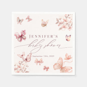 Servilleta De Papel Mariposa Coqueta    Shower de Bebé de Mariposas 