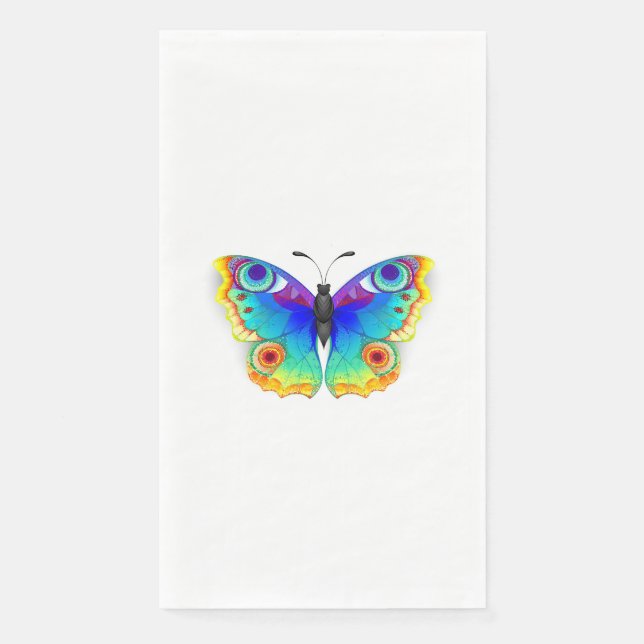 Servilleta De Papel Mariposa de ojo de pavo real arcoíris (Anverso)