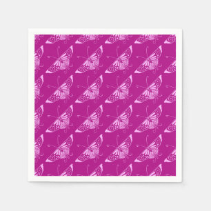 Servilleta De Papel Mariposa Deco estilizada - magenta y rosa