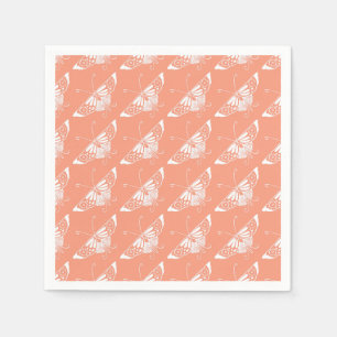 Servilleta De Papel Mariposa Deco estilizada - naranja de coral