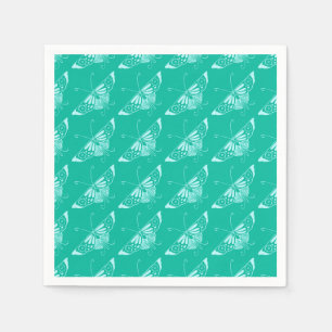 Servilleta De Papel Mariposa Deco estilizada - turquesa y aqua
