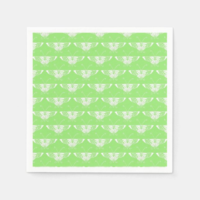Servilleta De Papel Mariposa Deco estilizada - verde lima (Anverso)