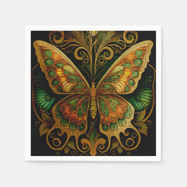 Servilleta De Papel Mariposa dorada de Art Nouveau