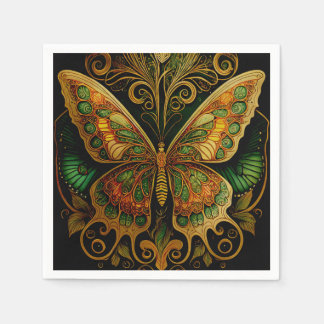 Servilleta De Papel Mariposa dorada de Art Nouveau