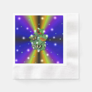 Servilleta De Papel Mariposa en arcoiris amarillo púrpura