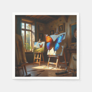 Servilleta De Papel Mariposa en la pintura de casa