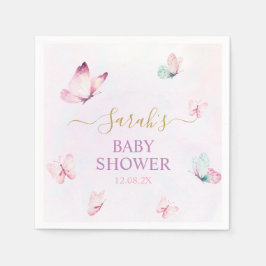 Servilleta De Papel Mariposa encantada Púrpura Napkins Pink