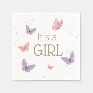 Servilleta De Papel Mariposa es un Baby Shower CHICA
