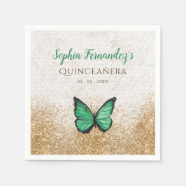 Servilleta De Papel Mariposa Esmeralda Verde Antiguo Rústico