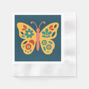 Servilleta De Papel Mariposa estilizada inspirada en la naturaleza con