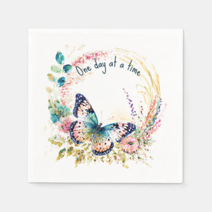 Servilleta De Papel Mariposa floral acuarela personalizada