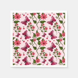Servilleta De Papel Mariposa Floral Bloom de Medianoche