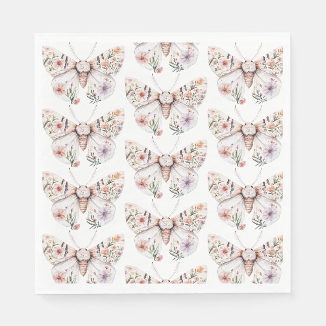 Servilleta De Papel Mariposa Floral Boho (Anverso)