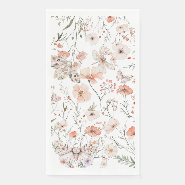 Servilleta De Papel Mariposa Floral Boho (Anverso)