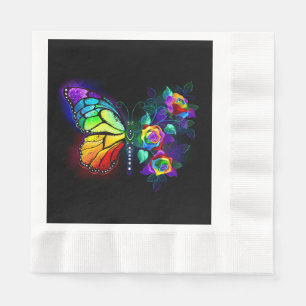 Servilleta De Papel Mariposa florida arcoiris