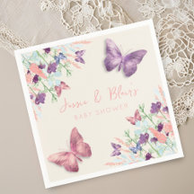 Mariposa Jardín Pastel Flor silvestre Baby Shower