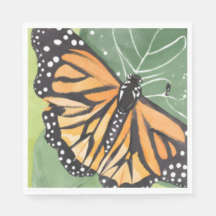 Servilleta De Papel Mariposa Monarca   Hermosa Acuarela