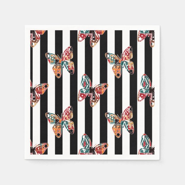 Servilleta De Papel Mariposa multicolor (Anverso)