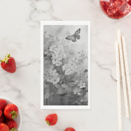 Servilleta De Papel Mariposa negra y blanca